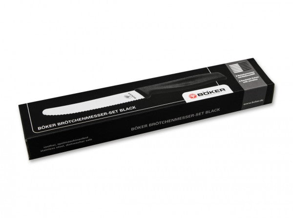 03BO006 BÖKER BROTCHENMESSER SET 6 Black (Steak Knife / Sandwich knife Set)